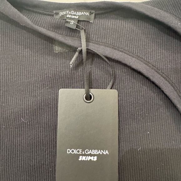 SKIMS X DOLCE & GABBANA COTTON RIBBED SCOOP TANK, Size S NWT - Picture 4 of 4